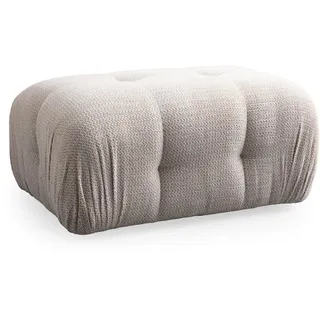 Atelier Del Sofa Elegant Cream Pouffe with Beech Wood Frame, 95x65x75 cm | Soft 100% Polyester Fabric, Includes Pillows, Black Plastic Legs | Perfect for Modern Living Spaces