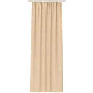 Bestlivings Vorhang Blickdicht Aber Lichtdurchlässig (140x145cm / 1 Stück) Gardine Uni (Beige) mit Kräuselband/Universalband, Dekoschal für Fenster, Balkon - Dekorativer Gardinenschal