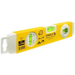 Stabila Wasserwaage 26 cm mit Magnetsystem und drehbarer Winkel-Libelle