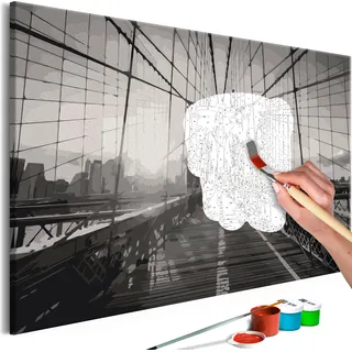 Vlies Malen nach Zahlen - New York Bridge 60x40 cm Städte n-A-0559-d-a