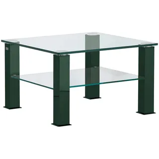 Couchtisch , Grün , Metall, Glas , quadratisch , eckig , 75x42.5x75 cm , Wohnzimmer, Wohnzimmertische, Couchtische, Couchtische Glas