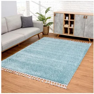 Carpet City Hochflor-Teppich »Pulpy 100« rechteckig 30 mm Höhe Läufer, weich, mit Fransen, uni, viele Größen, Wohnzimmer, Schafzimmer Carpet City B : 300 cm 1 Stk.