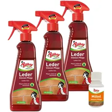 POLIBOY Leder Intensiv Pflege - Farblose Lederpflegecreme für Glattleder - 3x 375ml - Mit Produkt-Probe - Made in Germany