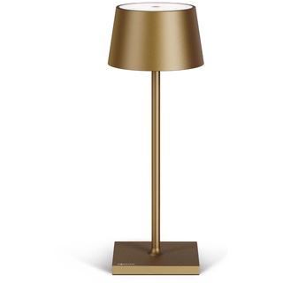 Stilosa Tischlampe Kabellos - Led Tischleuchte - Akku Kabellose Dimmbar Lampe mit Touch - Table Lamp Aufladbar Usb C - Akku-tischleuchte Outdoor - Dunkles Gold