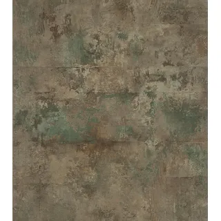 Rasch tesa Selbstklebende Tapete Betonoptik Atlas - Strukturierte Vliestapete Beton Industrial Style in Grün und Braun - Einfaches Anbringen, Ohne Kleister - 6,00m x 0,53m