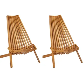 Beliani Gartenstuhl 88 x 83 x 57 cm braun 2 St.
