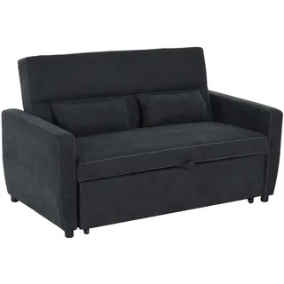 Homcom Schlafcouch 2-Sitzer Stoffsofa Schwarz