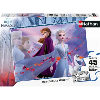 Nathan - Kinderpuzzle – 45 Teile – Die Liebe zweier Schwestern – Disney Die Eiskönigin 2 – Mädchen oder Junge ab 5 Jahren – hochwertiges Puzzle – Dicker und robuster Karton – Prinzessinnen – 86451