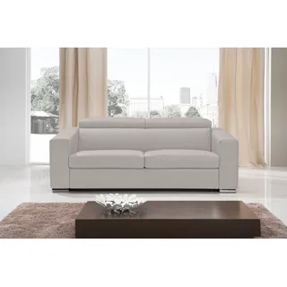 Schlafsofa EGOITALIANO "Cabiria, Design und super Sitz- und Liegekomfort", grau (stone), B:226cm H:97cm T:103cm, Leder »BULL« (echtes Rindsleder). Geschliffenes, pigmentiertes und behandeltes Rindsleder mit einer Dicke von 1, 3-1, 5 mm. Dieses Leder zeigt eine ziemlich weiche Hand mit einem halb undurchsichtigen Aussehen. Es handelt sich um ein geschütztes Leder. Eine leichte Deckschicht schützt sie vor Flecken, ohne ihre ursprünglichen Eigenschaften zu verändern. Die geschützten Leder kombinieren die