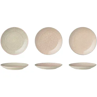 Bloomingville Teller Cécile, rosa grau, Keramik, 3er Set, 20 cm, Rosegrijs
