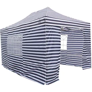 Alle Jahreszeiten Pavillons, 3 x 4,5 m, schwere Pflicht, voll Wasserdicht, PVC-beschichtet, Premium Pop-Up-Pavillon mit 4 x 100% wasserdicht Reißverschluss bis Seitenteile (gleiche Qualität wie das Dach) Lieferung mit Tragetasche mit Rädern und 4 x Upgraded Bein Gewicht Staubbeutel. Wahl von Farben (weiß und blau Streifen)...