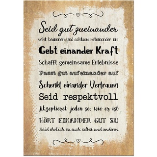 Logbuch-Verlag Bild Sprüche Lebensweisheiten Wandbild Wanddeko 21 x 30 cm schwarz gold Paar Hochzeit Geschenk