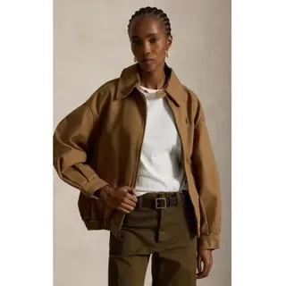 Polo Ralph Lauren für Damen. 211A96311003 Brauner Oversize-Windbreaker aus Baumwolle (M), Lässig