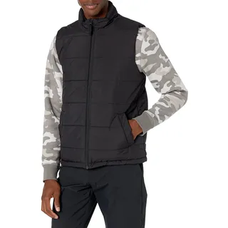 Amazon Essentials Herren Mittelschwere Isolierte Daunenweste Mit Fleecefutter, Schwarz, XS