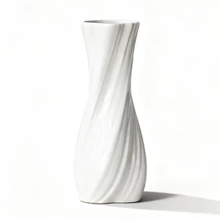 Blumenvase Keramik Weiß, Moderne Vasen Deko, Kleine Tischvase Weiß 17 cm für Blumensträuße, Getrocknete und Frische Blumen, Wohnzimmer Esstisch Bauernhaus Büro Tischdeko (Stil A)