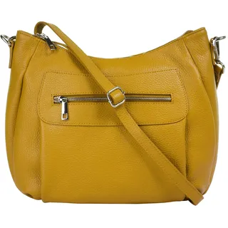 Samantha look Umhängetasche echt Leder, Made in Italy, gelb