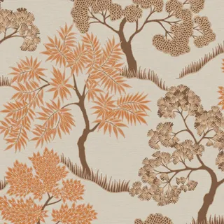 Sublime Vliestapete Bäume 1000x52cm , Goldfarben, Orange , Papier, Kunststoff , Vintage , Rechteckig , 52x1000 cm , FSC Mix , Tapeten & Wandverkleidungen, Vliestapeten