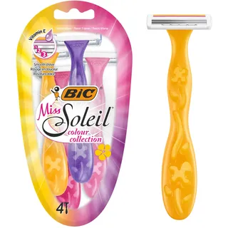 BIC Damen-Rasierer Miss Soleil Colour Collection, 1er Pack (1 x 4 Stück)