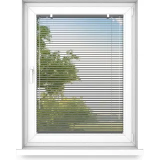 time4blinds - Jalousien Fenster Innen ohne Bohren, Alu Jalousie Aluminium Rollos, Anthrazit, Links, 400x1400 - Grau