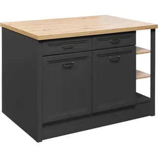 P & B Kücheninsel , Anthrazit, Eiche Artisan , Holzwerkstoff , 2 Schublade(n) Schubladen , nur wie online abgebildet bestellbar , 130x91.5x90 cm , Made in Eu , Küchen, Küchenzeilen & Küchenblöcke, Küchenzeilen