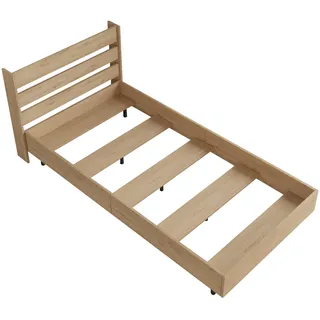 [en.casa] Einzelbett ‘Vesanto’ 100x200 cm Eichenoptik