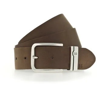 MUSTANG Ledergürtel 1 Stk. verzierte Metallschlaufe, 4 cm, Logoschriftzug, braun