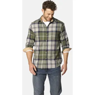 Flanellhemd BABISTA "Hemd COTELLI", Herren, Gr. M, weit, grün (khaki kariert), Obermaterial: 100% Baumwolle CO., Hemden Flanellhemd
