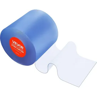 Durchsichtiger PVC-Streifenvorhang, 30,8 m Länge x 30,5 cm Breite, wärmeisolierende Kunststoff-Türstreifen-Großrolle, begehbare Kühlraum-Vorhangstreifen für Türen von Supermärkten, Garagen, Lagerhäusern