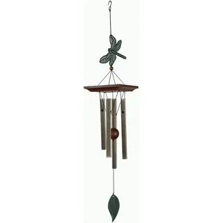 NATURE'S MELODY - Garten Dekor Klangspiel LIBELLE, ca. 24 Zoll / ca. 62 cm, hellgoldfarben