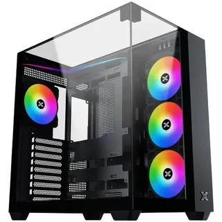 Xigmatek AQUA V, PC, Schwarz, EATX, ATX, micro ATX, Mini-ITX, SPCC, Gehärtetes Glas, Multi, 16,5 cm