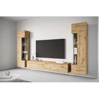 OTTO home INOSIGN Wohnwand »Kenia, Vitrine Türanschlag links/rechts wechselbar« 3 Stk. tlg., braun