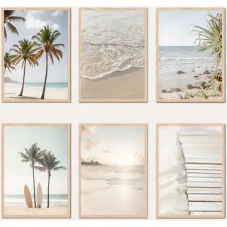 AG Design® DOPPELSEITIGES Set mit 3 Sommer-Postern und Kunstdrucken | 3 Stk. x 30 x 42 cm | Für Schlafzimmer, Wohnzimmer, Küche und Büro | Ohne Rahmen| AP3 351476