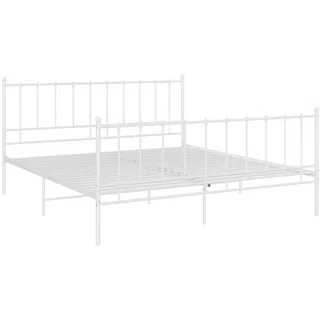 vidaXL Bett Weiß Metall 180x200 cm