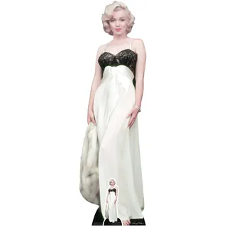 STAR CUTOUTS SC1058 Monroe weißes Abendkleid aus Karton mit Ausschnitt ideal für Geburtstage, Partys & Geschenke, Pappe, Marilyn Pelz, Lifesize