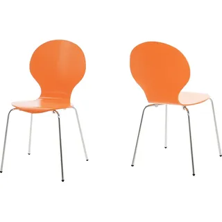 Stapelstuhl >Marcus< in Orange aus MDF - 49x87x53cm (BxHxT) - Orange