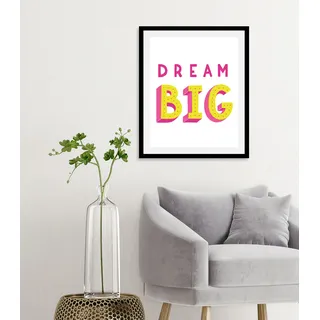 queence Bild »Dream Big«, Schriftzüge, (1 St.), gerahmt queence schwarz