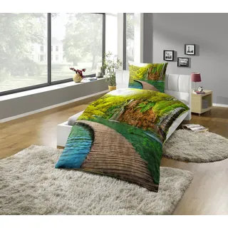 Kinzler Steg Renforcé Baumwolle Bunt 135 x 200 cm + 2 x 80 x 80 cm
