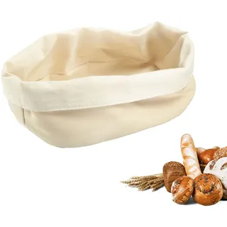 Westmark Brottasche Oval – Stoff-Brotkorb für Brot, Brötchen, Gebäck & Obst – Moderne Brotaufbewahrung aus Baumwolle – Hellbeige/Beige, 25 x 18 cm