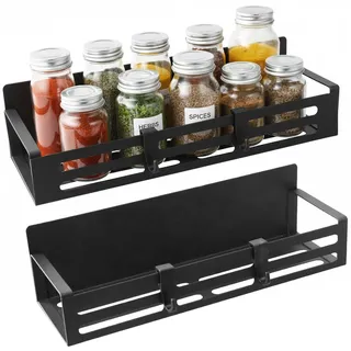 Gewürzregal ohne Bohren – Magnetisch – Küchenorganizer – 2 Stück – Platzsparend – Modern, minimalistisch – Maximale Tragkraft: 4,5 kg – Kühlschrankregal