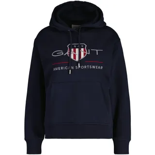 Sweatshirt GANT "Sweatshirt Archive Shield Hoodie", Damen, Gr. L, blau, Obermaterial: 78% Baumwolle CO. 22% Polyester PES., Sweatshirts Sweatshirt