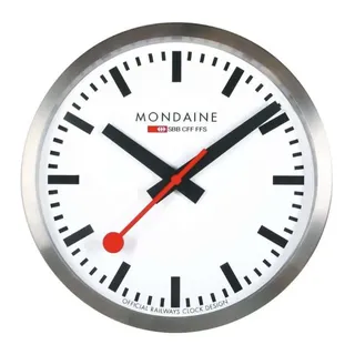 Mondaine A995.Clock.16SBB 40,0 cm Bahnhofsuhr silber/weiß