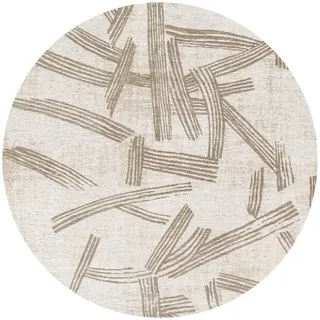 Louis De Poortere Teppich Dune Meditation Kanji 240/240 cm , Grau , Textil , Holz Optik , Rund , 240x240 cm , Oeko-Tex® Standard 100 , antistatisch, pflegeleicht, rutschfeste Unterfläche, für Fußbodenheizung geeignet, UV-beständig, waschbar , Teppiche und Böden, Teppiche