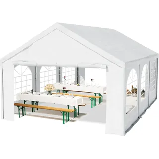 TOOLPORT Partezelt 6 x 3 m inkl. 8 Seitenteile Weiß