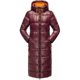 Navahoo Damen Winterjacke Langer Parka Warm Stepp Mantel Kapuze Schmuseengel Wine Gr. 42 - XL - bordeaux