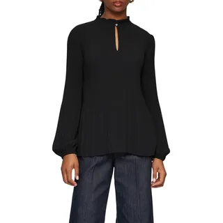 s.Oliver Plissierte Bluse aus Crêpe mit Stehkragen