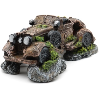 Amtra Deko Automobile Vintage Aquarium-Dekoration für Süßwasser und Meerwasser aus Harz, für Aquarien und Fischbecken, ungiftig, 10,7 x 17,5 x 7,5 cm