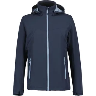 Softshelljacke ICEPEAK "BRIMFIELD", Herren, Gr. 46, blau, Softshell, Obermaterial: 95% Polyester, 5% Elasthan, normal, hoch geschlossener Ausschnitt, mit verstellbarem Klettverschluss, Jacken Softshelljacke, für sportliche Aktivitäten, winddicht, wasserabweisend