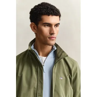Blouson GANT "LIGHTWEIGHT HAMPSHIRE", Damen, Gr. XS, dry herb grün, Web, Obermaterial: 83% Polyester, 17% Baumwolle, unifarben, regular fit normal, Rundhals, eingesetzt Rippbündchen, Jacken Blouson, Regular fit mit Stehkragen