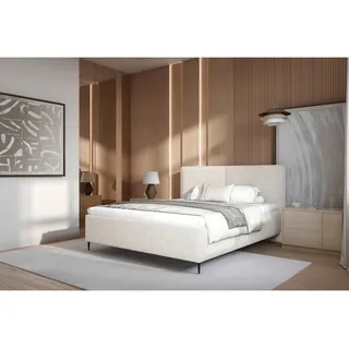 Mid.you Polsterbett , Beige , Holz, Metall , 140x200 cm , Bettkasten, Lattenrost, gepolstertes Kopfteil , Schlafzimmer, Betten, Polsterbetten