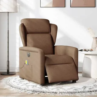 vidaXL Massagesessel Elektrisch Braun Stoff - Braun